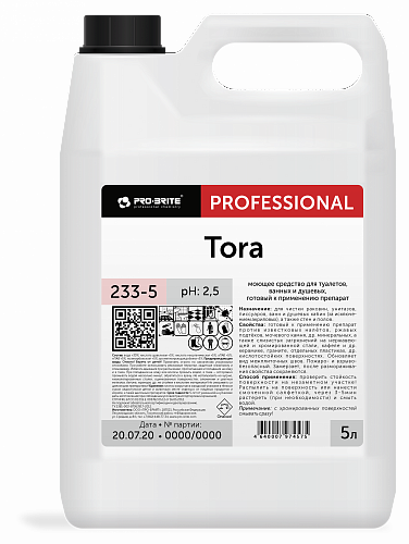 Средство Pro-Brite Tora 5л для санузлов и сантехники 4шт/кор/ 233-5 